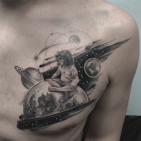 космос и девочка